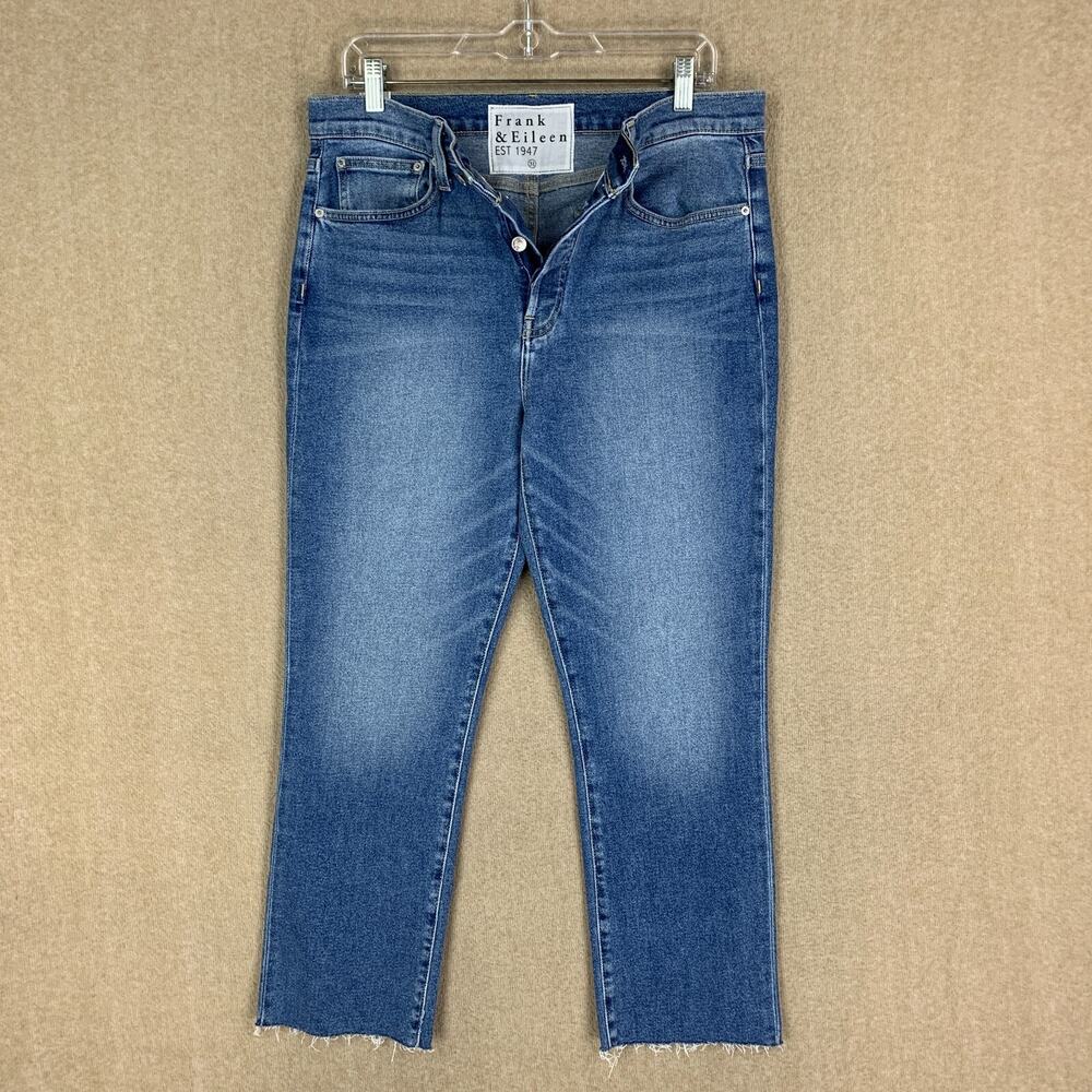 Frank & Eileen Cork Jeans Size 31 Raw Hem Medium Light Wash Antique Blue